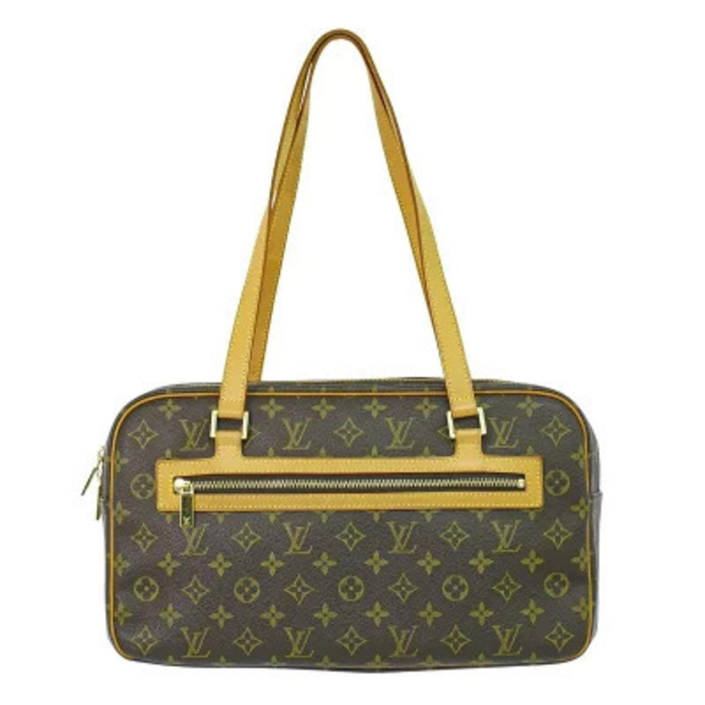 Louis Vuitton LV Cite Monogram Shoulder Bag Canvas Leather Brown